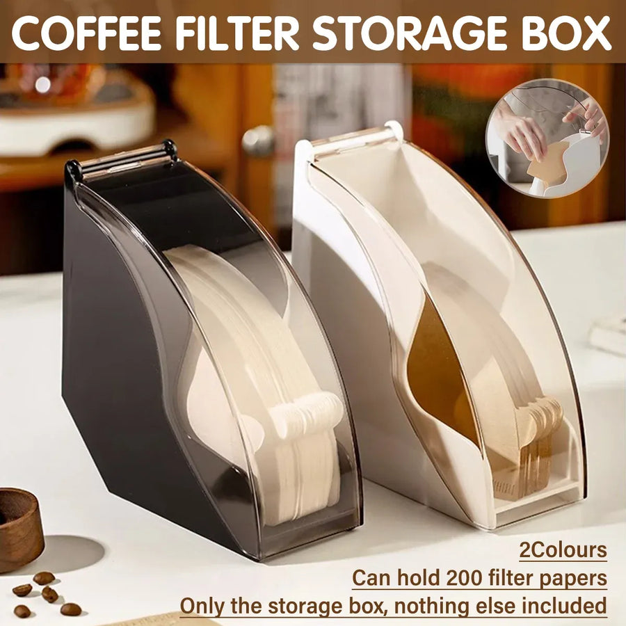 Fan Shaped Coffee Filter Storage Dustproof Box Easy To Access For Cafe Kitchen - White
