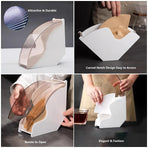Fan Shaped Coffee Filter Storage Dustproof Box Easy To Access For Cafe Kitchen - White