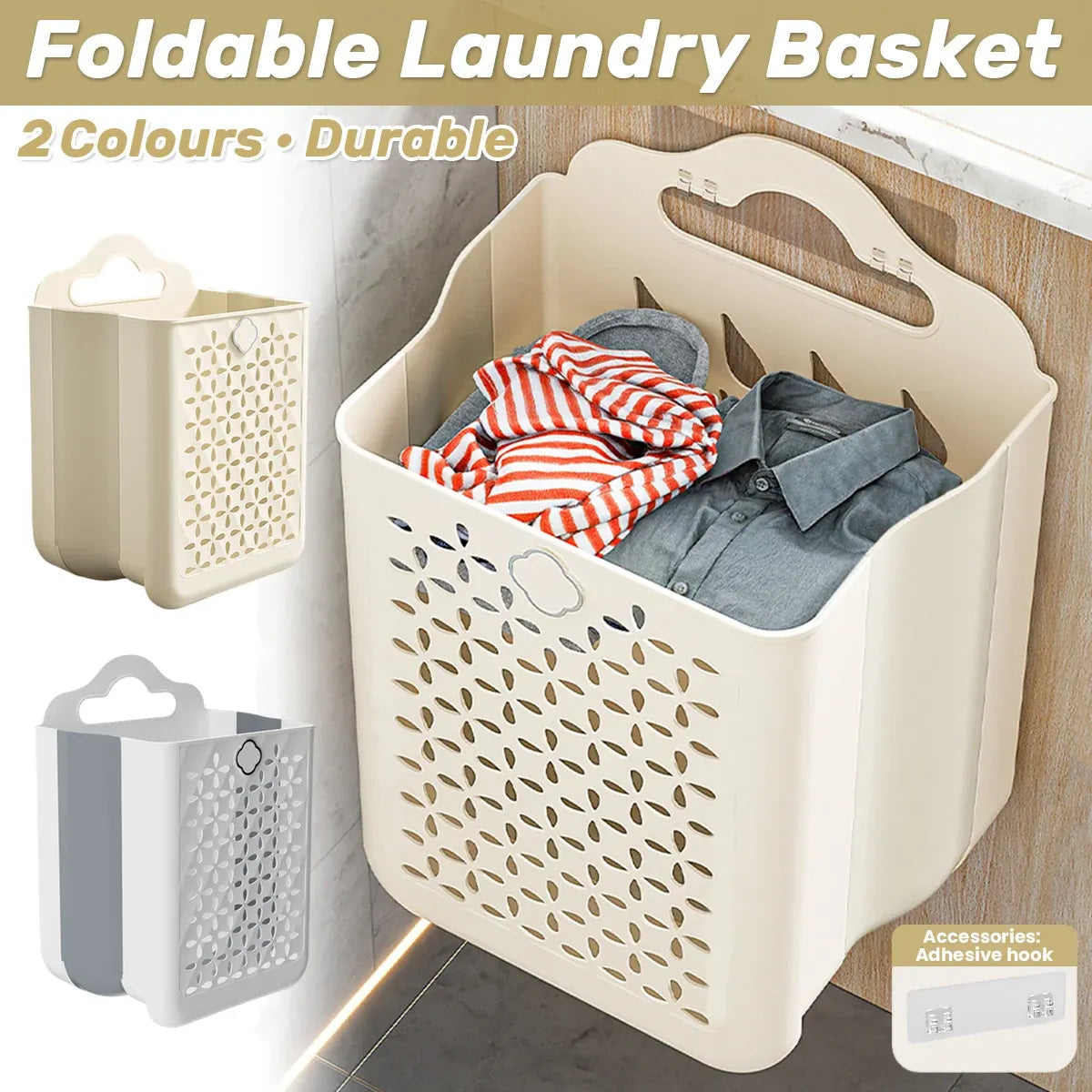 Wall Mounted Foldable Laundry Basket for Bedroom Laundry Room