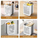 Wall Mounted Foldable Laundry Basket for Bedroom Laundry Room - Low Angle