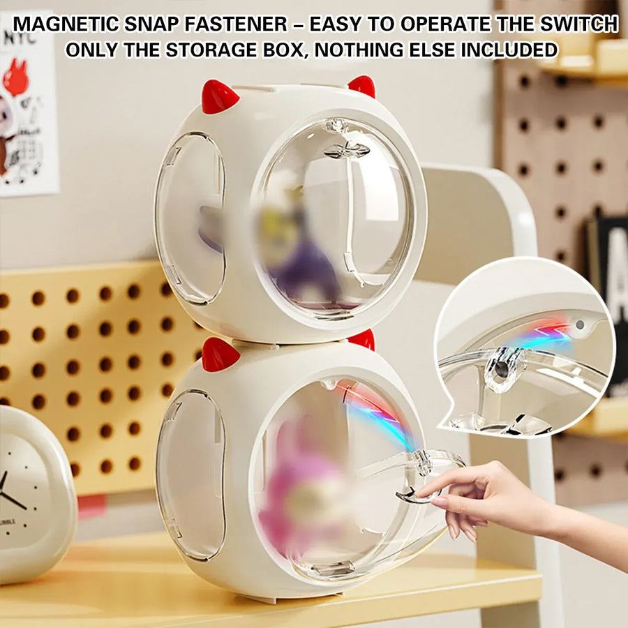 Space Capsule Storage Box Transparent Doll Model Display Organiser