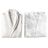 Cotton Kimono Collar Bathrobe Hotel Quality Thick Fleece Towel Embroidered Robe - Velvet - Front View