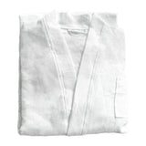 Cotton Kimono Collar Bathrobe Hotel Quality Thick Fleece Towel Embroidered Robe - Velvet - Rear View