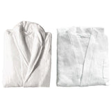 Cotton Kimono Collar Bathrobe Hotel Quality Thick Fleece Towel Embroidered Robe - Waffle