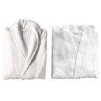 Cotton Kimono Collar Bathrobe Hotel Quality Thick Fleece Towel Embroidered Robe - Waffle