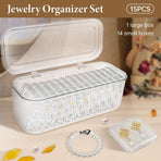 15pcs Transparent Storage Box Jewelry Organizer Bracelet Necklace Anti-Oxidation