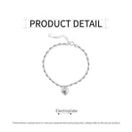 1-Piece Silver-Coloured Heart Charm Bracelet