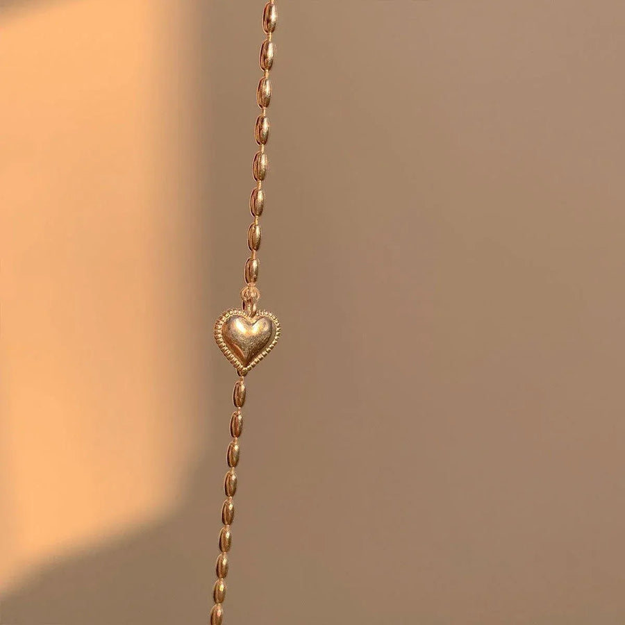 1-Piece Silver-Coloured Heart Charm Bracelet