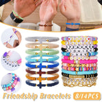 8/14pcs Bohemian Bracelet Set Colourful Beaded Bracelets Stackable Jewelry Gift - 8PCS