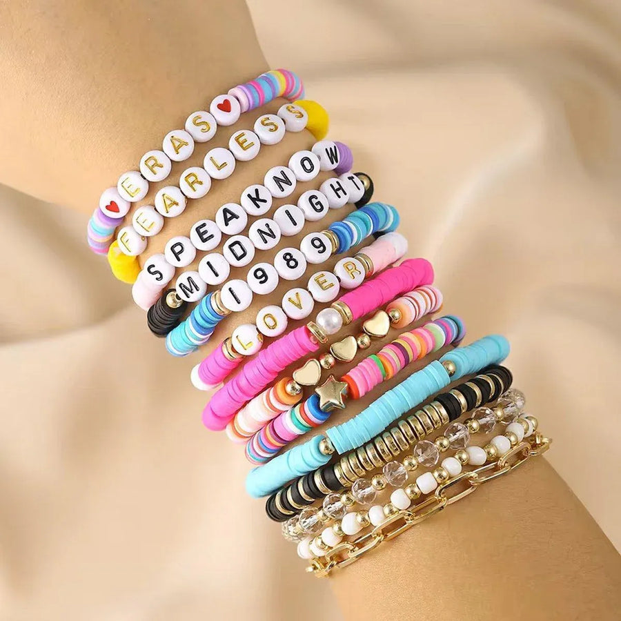 8/14pcs Bohemian Bracelet Set Colourful Beaded Bracelets Stackable Jewelry Gift - 8PCS