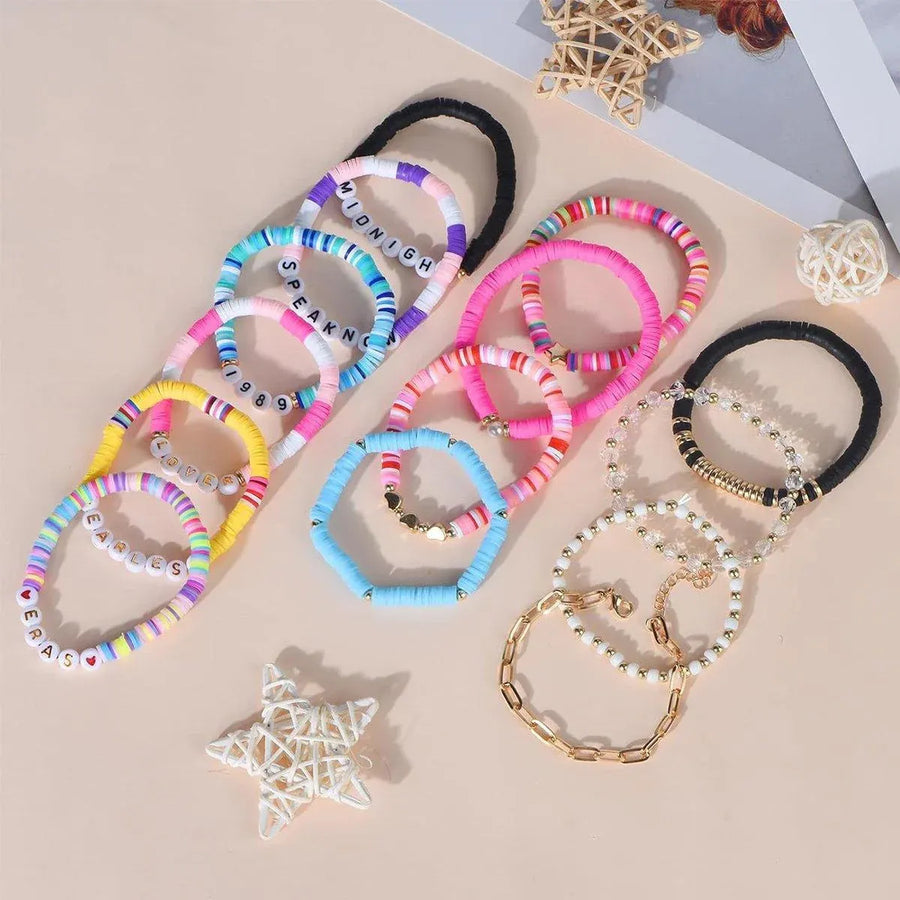 8/14pcs Bohemian Bracelet Set Colourful Beaded Bracelets Stackable Jewelry Gift - 8PCS