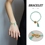 New Chinese Fashion Blue Beaded Bracelet Fringe Simple Elegant Jewelry