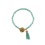 New Chinese Fashion Blue Beaded Bracelet Fringe Simple Elegant Jewelry
