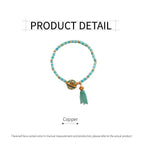 New Chinese Fashion Blue Beaded Bracelet Fringe Simple Elegant Jewelry