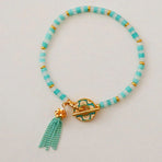 New Chinese Fashion Blue Beaded Bracelet Fringe Simple Elegant Jewelry
