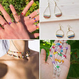 12000Pcs 3mm 24-Colour Glass Seed Bracelet Beads Kit - Top-Down View