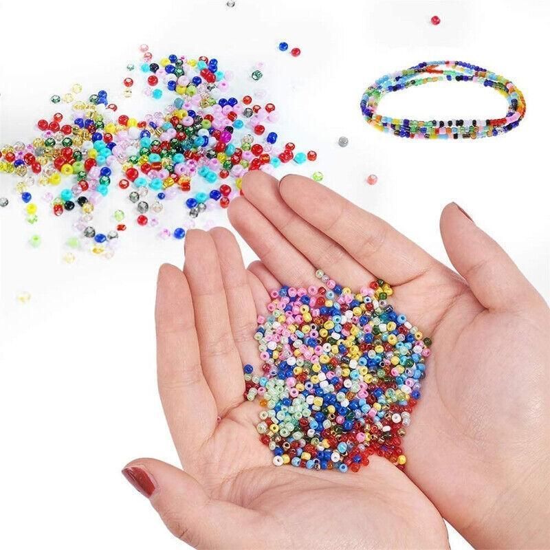 12000Pcs 3mm 24-Colour Glass Seed Bracelet Beads Kit