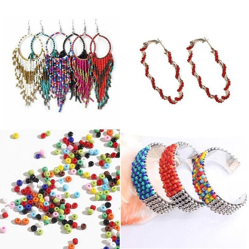 12000Pcs 3mm 24-Colour Glass Seed Bracelet Beads Kit