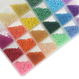 12000Pcs 3mm 24-Colour Glass Seed Bracelet Beads Kit - Low Angle