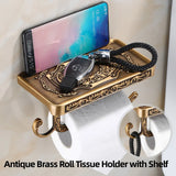 Aluminum Wall Mounted Bathroom Toilet Paper Holder Rack Phone Towel Tissue Roll - Extra Image