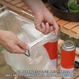 Foldable Stainless Steel Camping Trash Rack Portable - Close-Up Angle