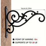 Hanging Plant Holder Iron Hooks Outdoor Planter Hanger Garden Decoration Hooks - Side View