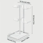 Headphones and Game Controller Holder Stand Desk Bracket for Accessories Display - White