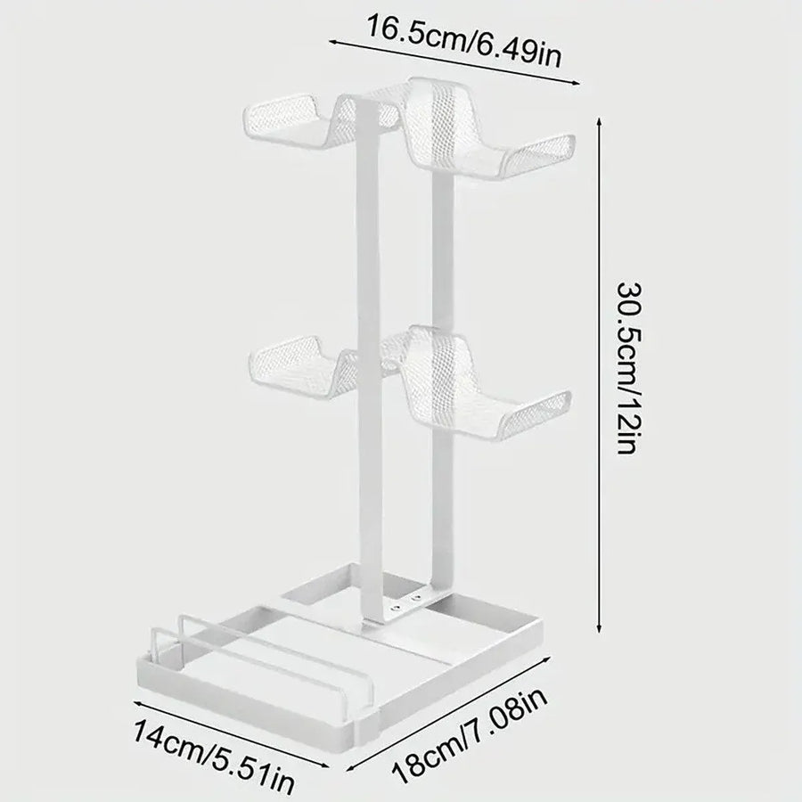 Headphones and Game Controller Holder Stand Desk Bracket for Accessories Display - White