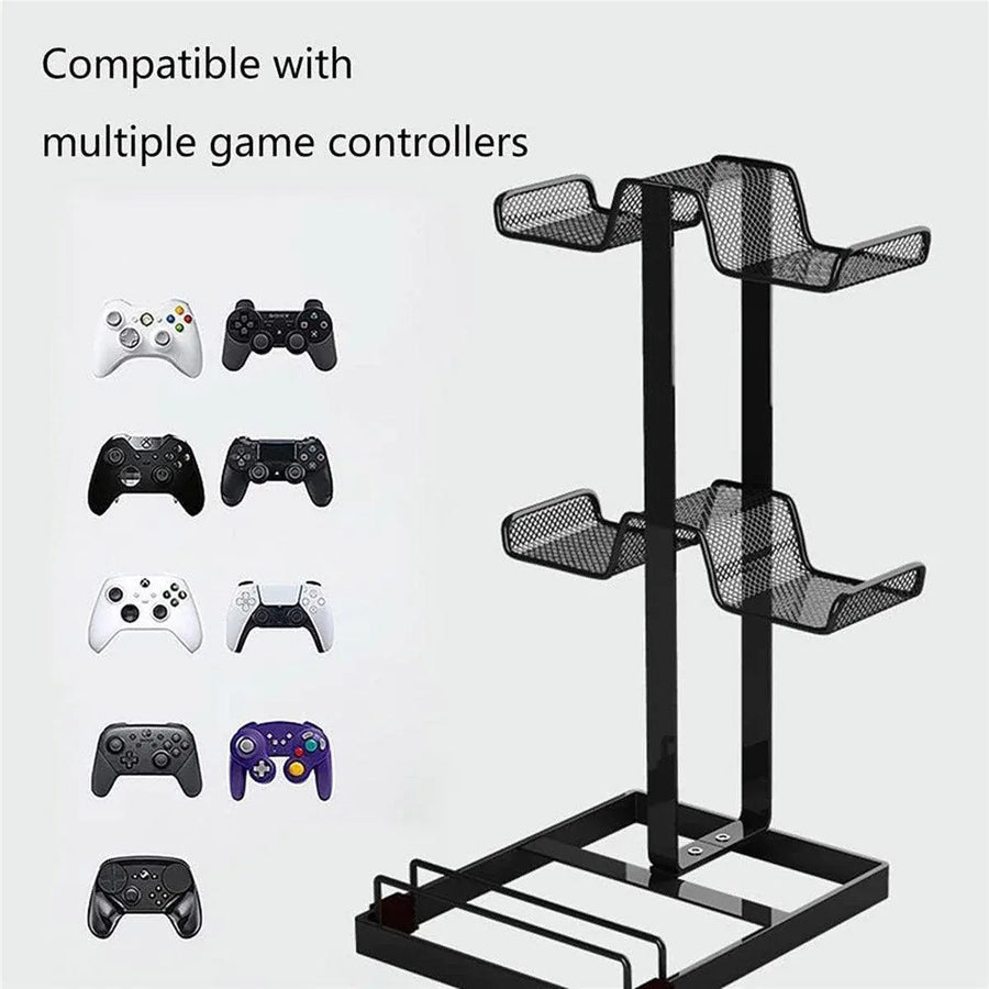 Headphones and Game Controller Holder Stand Desk Bracket for Accessories Display - White