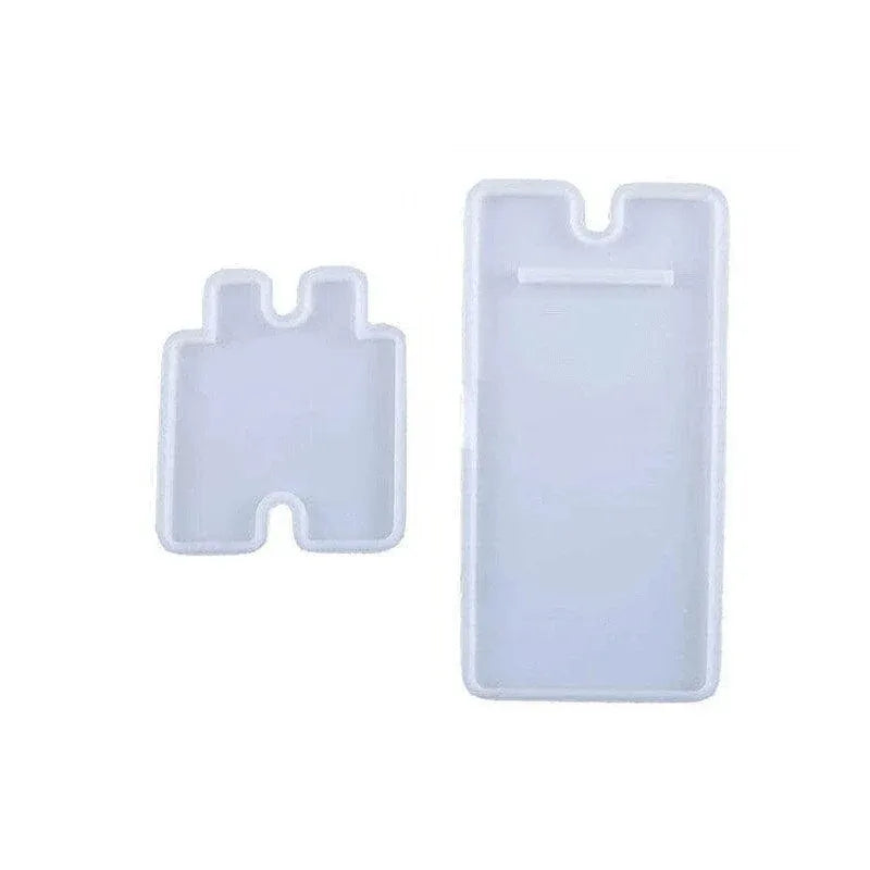 2Pcs Silicone Mobile Phone Stand Mould Holder Casting Mold Resin Epoxy Craft Au