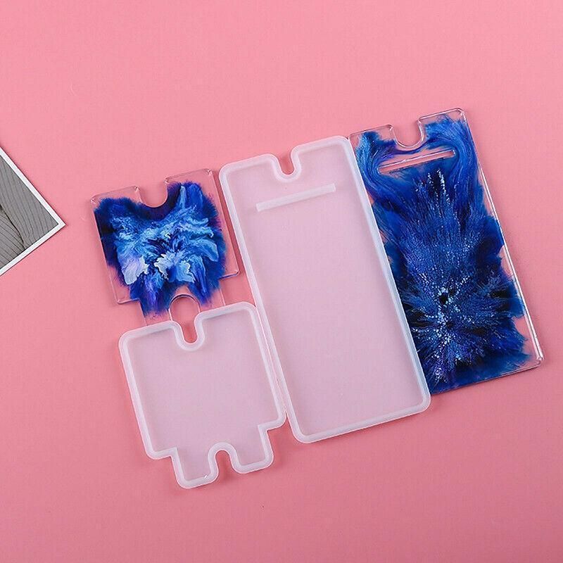 2Pcs Silicone Mobile Phone Stand Mould Holder Casting Mold Resin Epoxy Craft Au