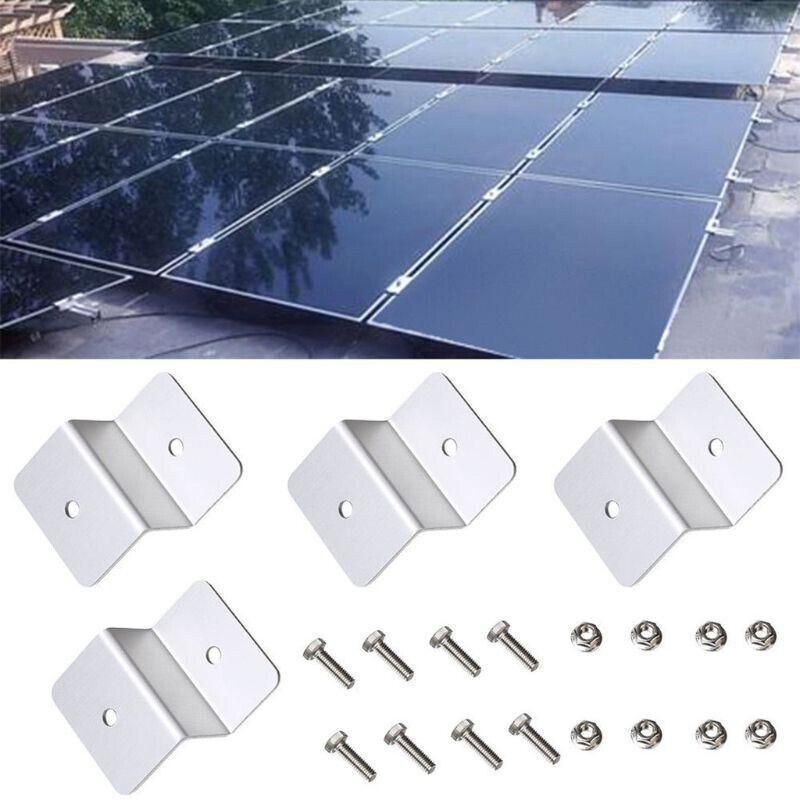 4 Pcs Solar Panel Z-Bracket  Mounting Flat Roof Yacht Rv Mount Aluminum Kit Au