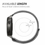 20mm Nylon Braided Sport Loop Velcro Watch Band Strap Compatible Replacement - Black