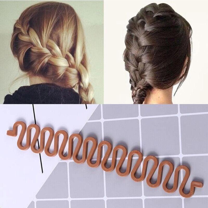 Fish Bone Hair Braiding French Braid Tool Roller Magic Twist Styling Bun Maker - Black