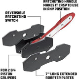 Heavy Duty Ratcheting Brake Caliper Piston Spreader for Car Repair - Side View