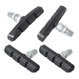 4Pcs Mountain Bicycle V Braking Pads Blocks Shoes For Bike V Brake System Black - Front View