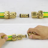 Brass Garden Hose Connector Fitting Double End Quick Joiner for 12mm Pipe Repair - Top-Down View
