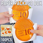 100-Pack Gold Coin Cake Paper Boxes, 15.8 x 12.3 cm