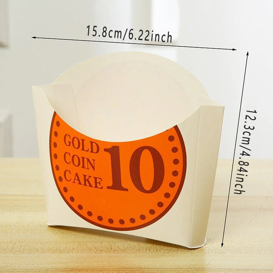 100-Pack Gold Coin Cake Paper Boxes, 15.8 x 12.3 cm