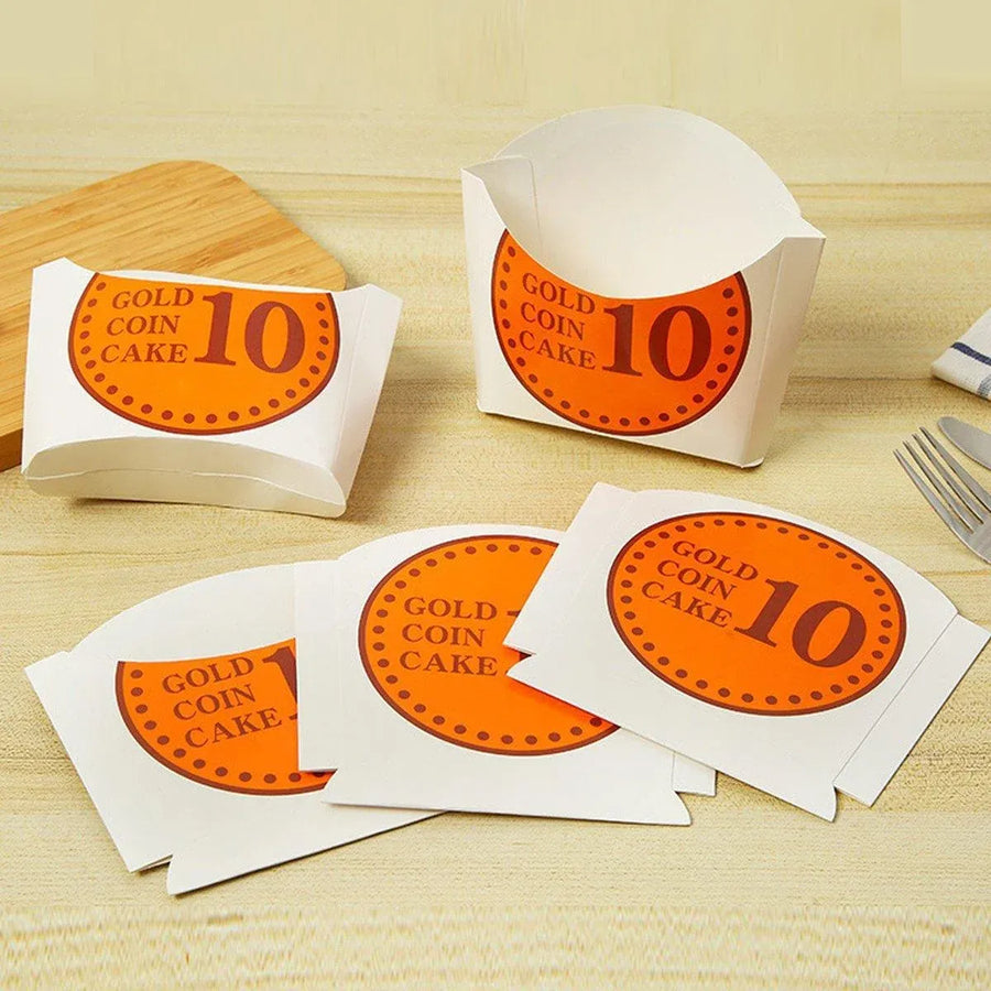 100-Pack Gold Coin Cake Paper Boxes, 15.8 x 12.3 cm