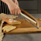 Wooden Bread Cutter Saw for Perfect Slice Cutting Tool Bread Slicer Kitchen - 45-Degree Angle