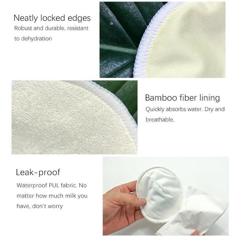 Bamboo Reusable Breast Pads Nursing Breastfeeding Plain Washable Pack of 8/16PCS - 8PCS