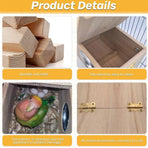 1-Piece Bird Breeding Nest Box with Perch and Mounting Fittings