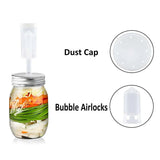 2PCS 3-Piece Brewing Airlock with Grommet for Fermentation Wine Beer DIY - 45-Degree Angle