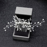 Bridal Headpieces Crystal Wedding Accessories White Jewelry Hair Comb Party Au - 45-Degree Angle
