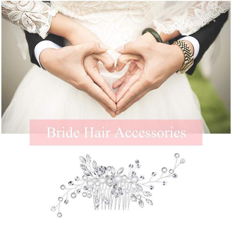 Bridal Headpieces Crystal Wedding Accessories White Jewelry Hair Comb Party Au
