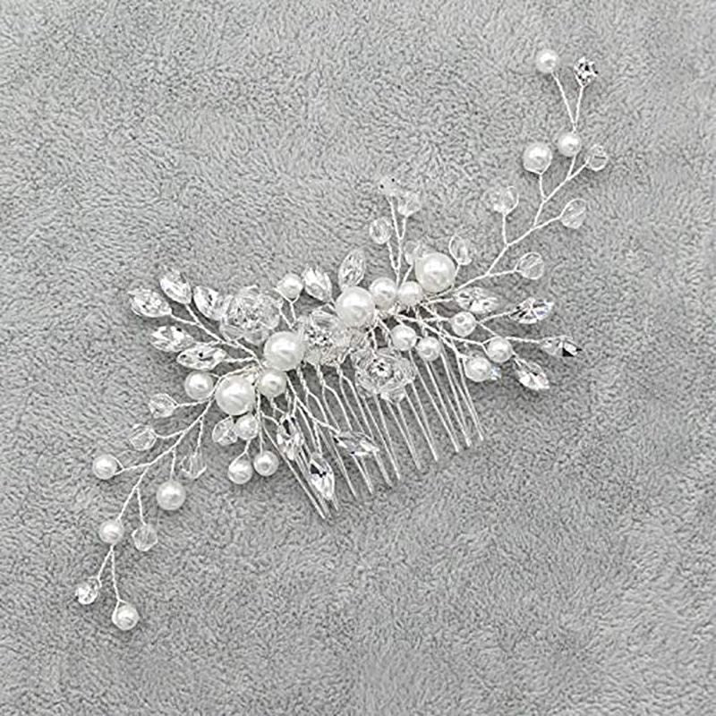 Bridal Headpieces Crystal Wedding Accessories White Jewelry Hair Comb Party Au