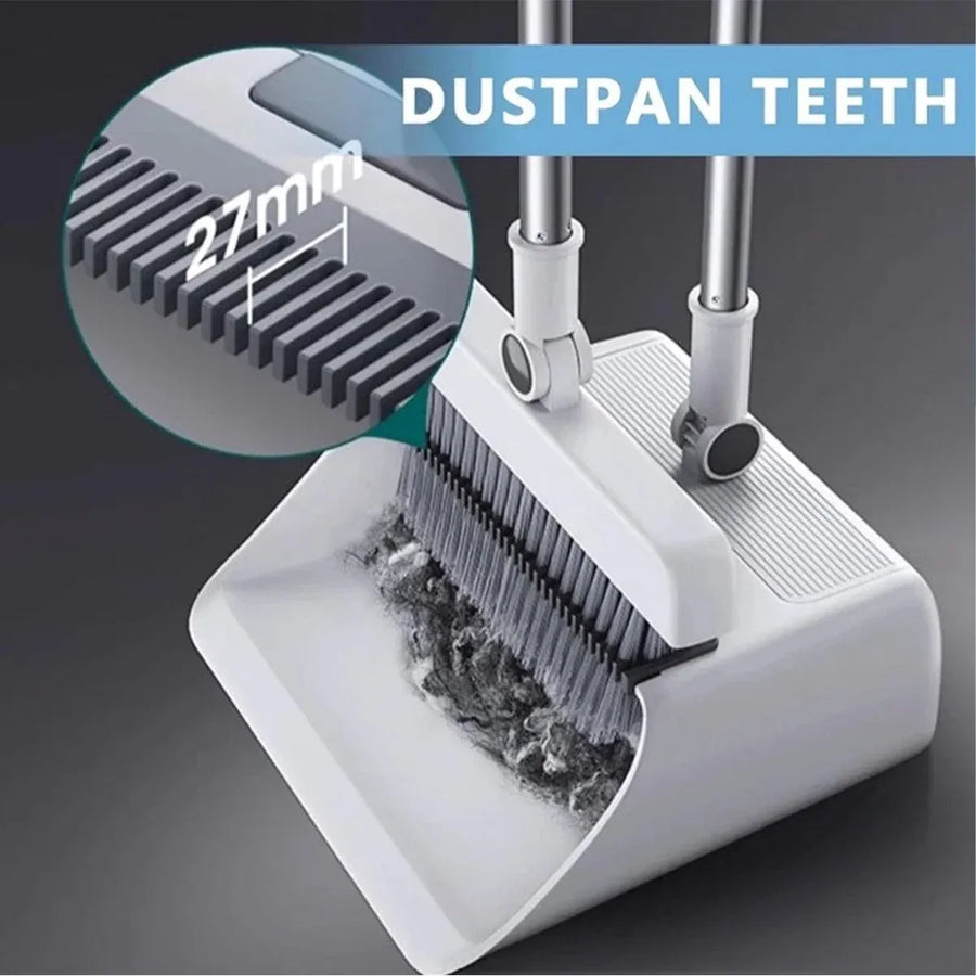 3 in1 Broom Set for Winnowing Brushing Handheld Cleaning Tool Home Kitchen Floor - Grey, image 7