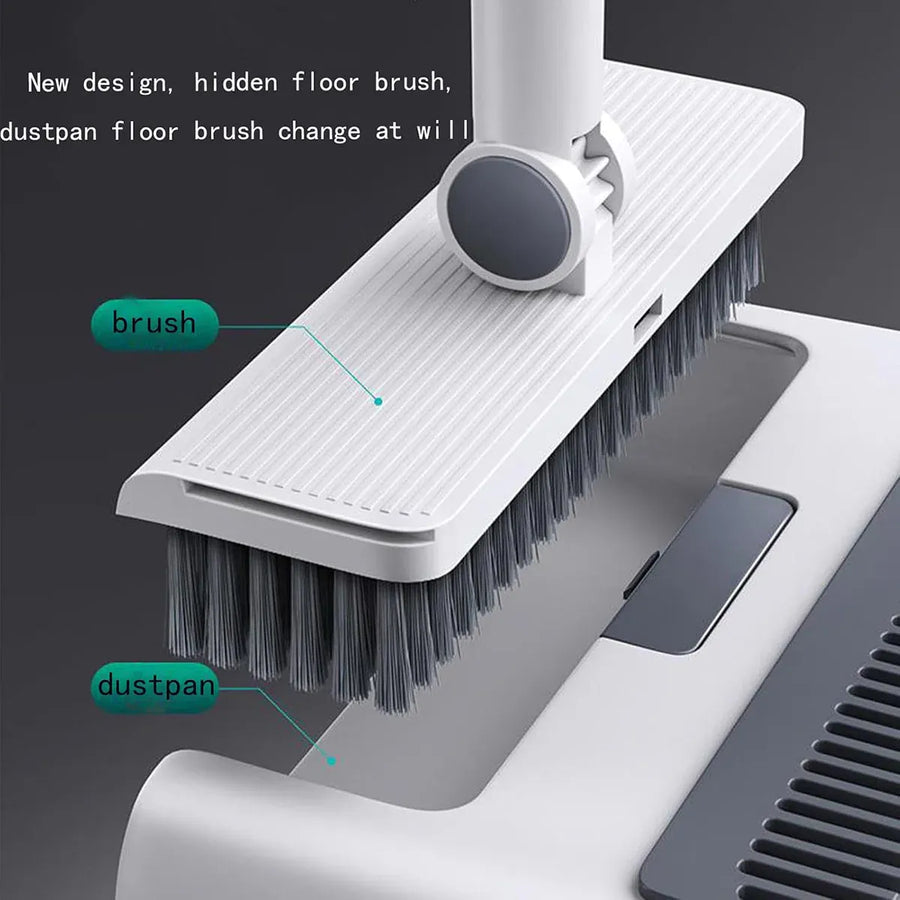 3 in1 Broom Set for Winnowing Brushing Handheld Cleaning Tool Home Kitchen Floor - Grey, image 9