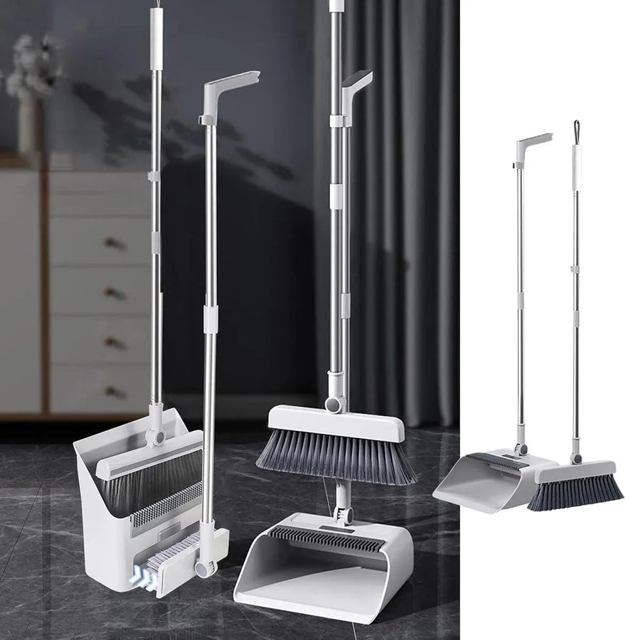 3 in1 Broom Set for Winnowing Brushing Handheld Cleaning Tool Home Kitchen Floor - Grey, image 14